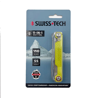 SWISS TECH 11 in 1 Mini Multitool Folding Knife EDC Outdoor Camping Survival Tools Pocket Knife Scissors Screwdriver