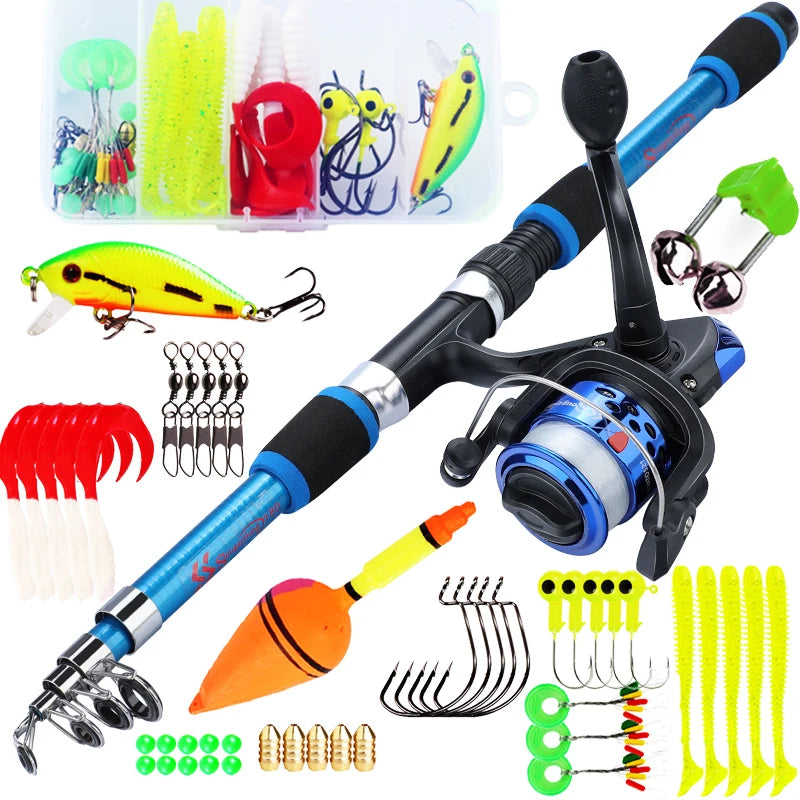 Spinning Fishing Rod and Reel Combo1.8M Telescopic Rod