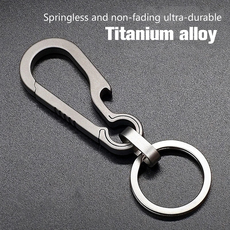 Titanium Buckles EDC Outdoor Tool Titanium Alloy Keychain Tiranium Buckle Key Ring Car Accessories Keychain Pendant Gift For Man