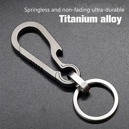 Titanium Buckles EDC Outdoor Tool Titanium Alloy Keychain Tiranium Buckle Key Ring Car Accessories Keychain Pendant Gift For Man