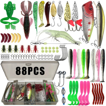 Fishing 86/88/136/149/366pcs Fishing Lure Kit For Trout/Pike/Bass Multi-Lure Fishing Set Layered Tackle Pro Gear Tackle Box
