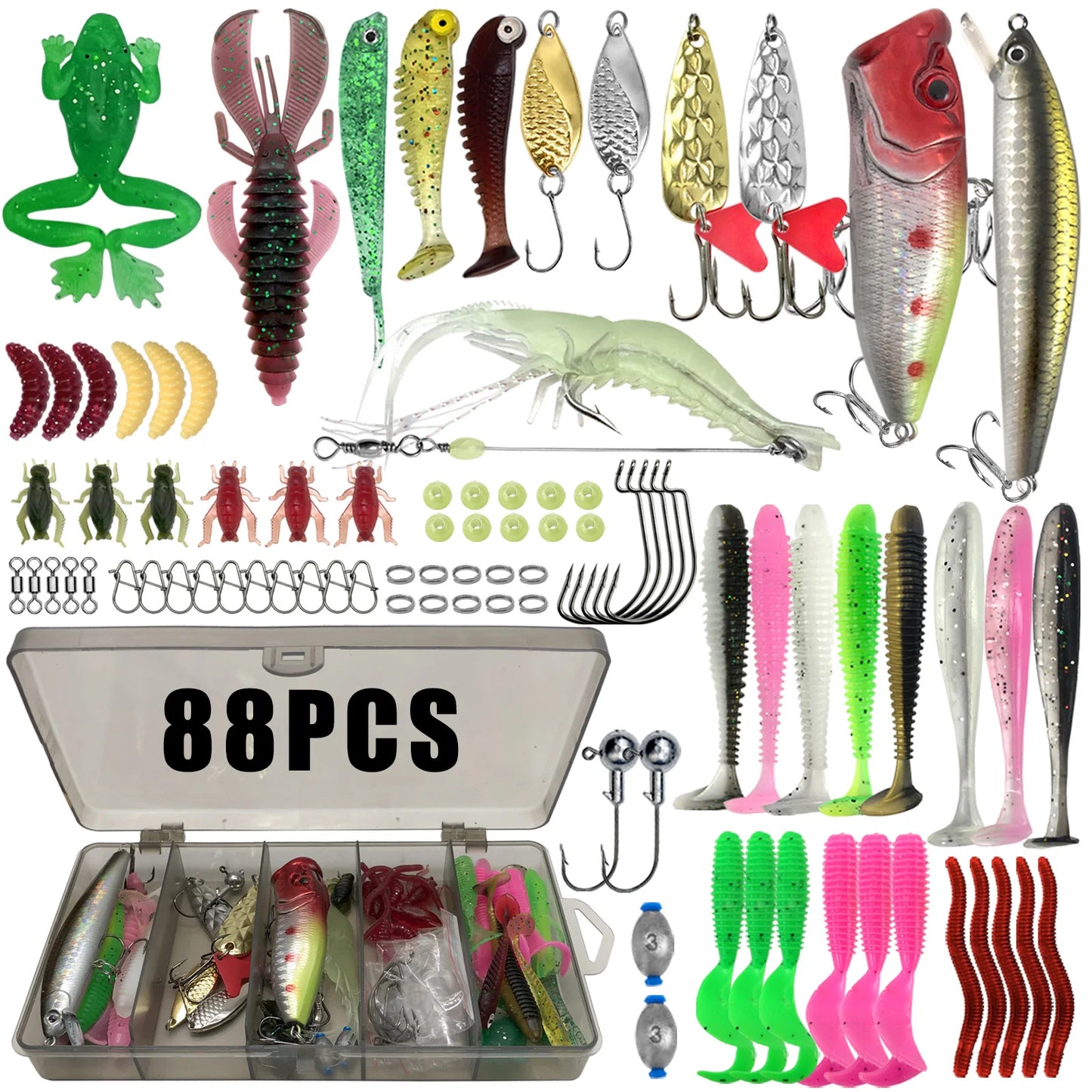 Fishing 86/88/136/149/366pcs Fishing Lure Kit For Trout/Pike/Bass Multi-Lure Fishing Set Layered Tackle Pro Gear Tackle Box