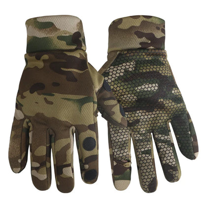 Autumn and winter tactical camouflage gloves with thickened and flexed outdoor training anti-slip and warm full-finger gloves