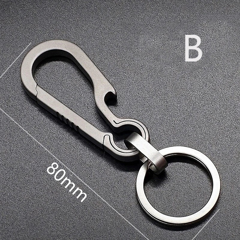 Titanium Buckles EDC Outdoor Tool Titanium Alloy Keychain Tiranium Buckle Key Ring Car Accessories Keychain Pendant Gift For Man